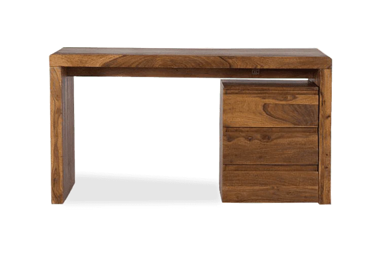 Solid Sheesham Wood Writing Study Table with 3 Drawer Storage For Living Room