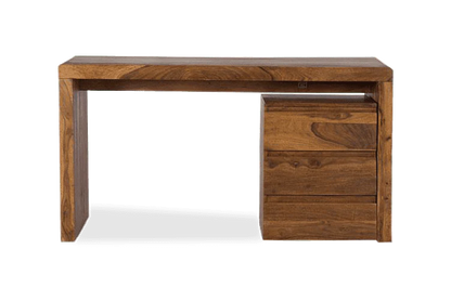 Solid Sheesham Wood Writing Study Table with 3 Drawer Storage For Living Room