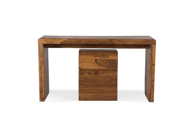 Solid Sheesham Wood Writing Study Table with 3 Drawer Storage For Living Room