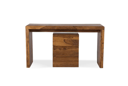 Solid Sheesham Wood Writing Study Table with 3 Drawer Storage For Living Room