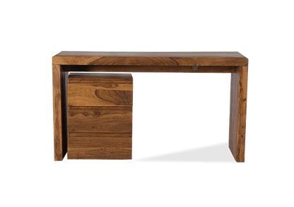 Solid Sheesham Wood Writing Study Table with 3 Drawer Storage For Living Room