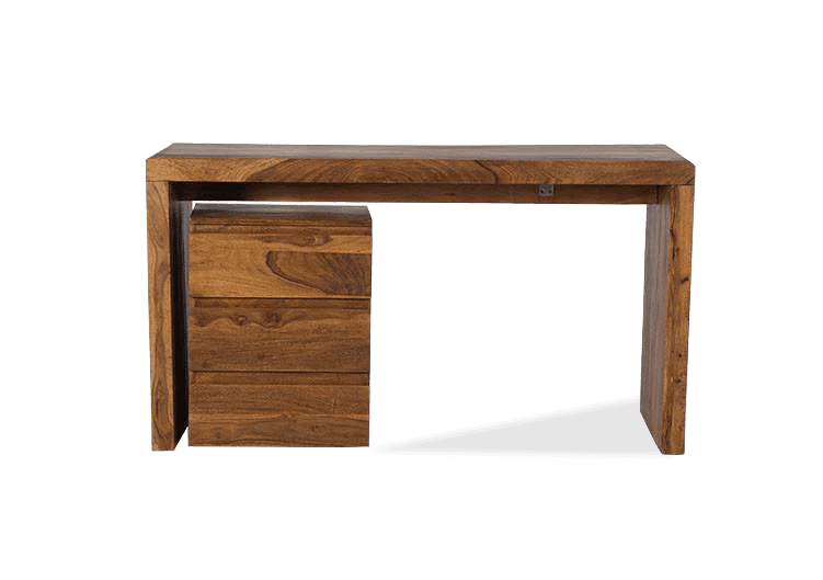 Solid Sheesham Wood Writing Study Table with 3 Drawer Storage For Living Room