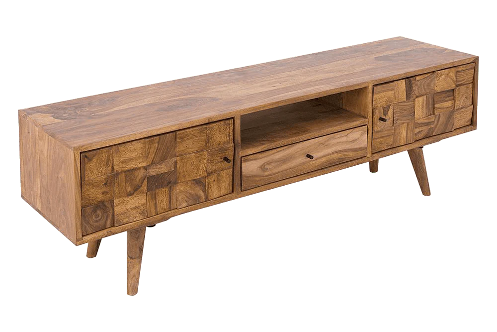 Solid Sheesham Wood Tv-Unit / Stand For Living Room With Storage Furniture