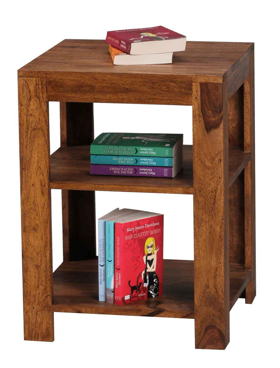 Solid Sheesham Wood Open Bookcase / Bookshelf For Living Room Furniture