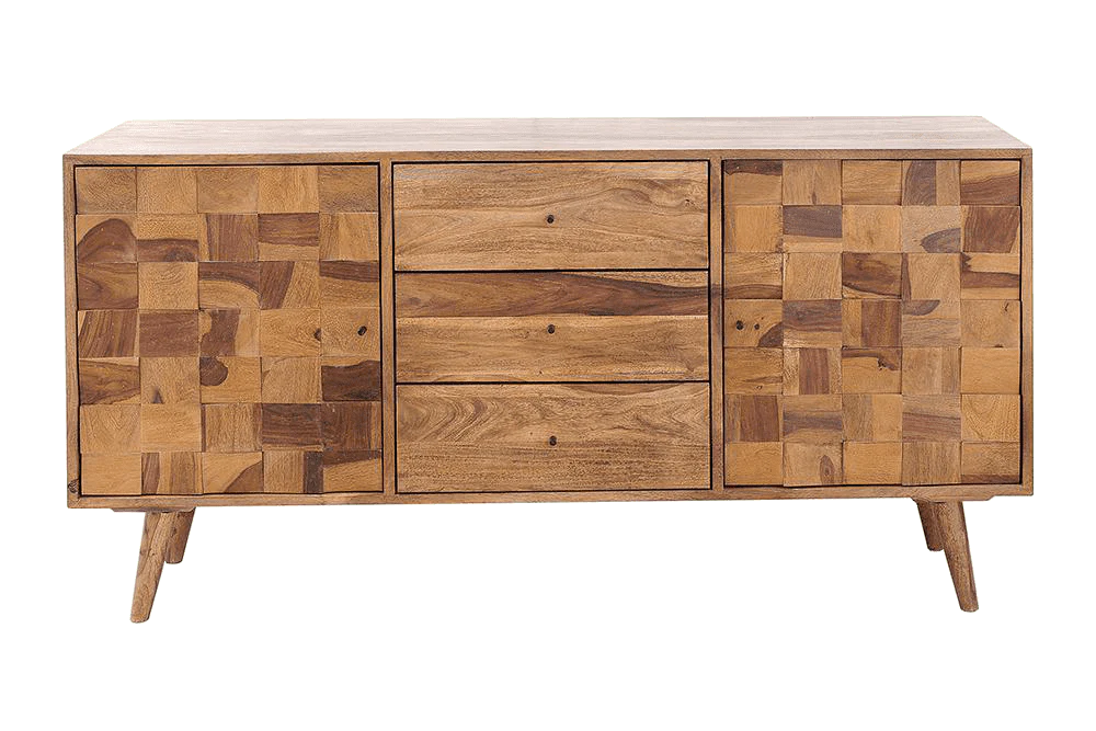 Solid Sheesham Wood Sideboard Cabinet for Living Room