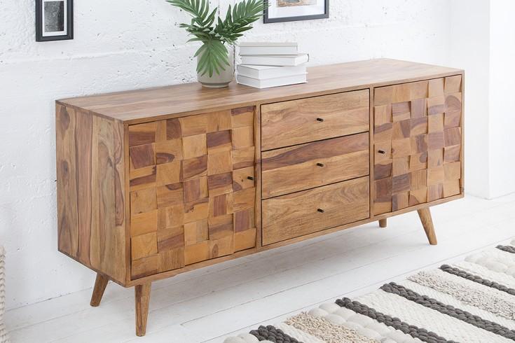 Solid Sheesham Wood Sideboard Cabinet for Living Room