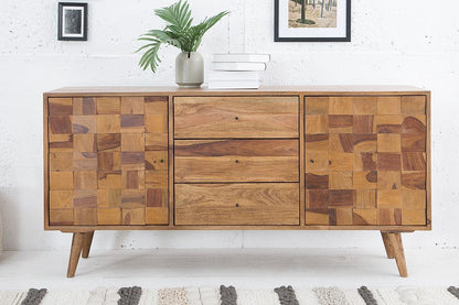 Solid Sheesham Wood Sideboard Cabinet for Living Room