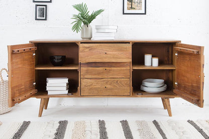 Solid Sheesham Wood Sideboard Cabinet for Living Room