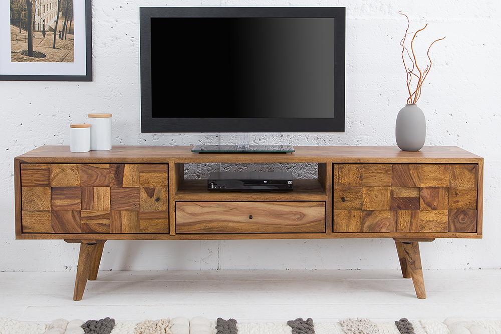 Solid Sheesham Wood Tv-Unit / Stand For Living Room With Storage Furniture