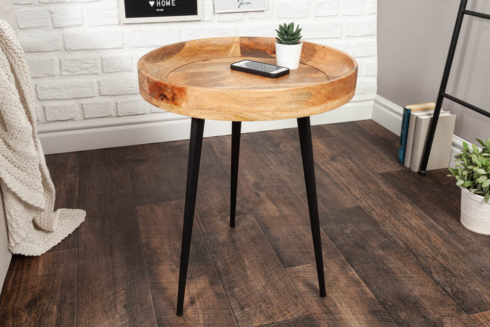 Solid Mango wood Round Nesting Coffee End Tables for Your Living Room