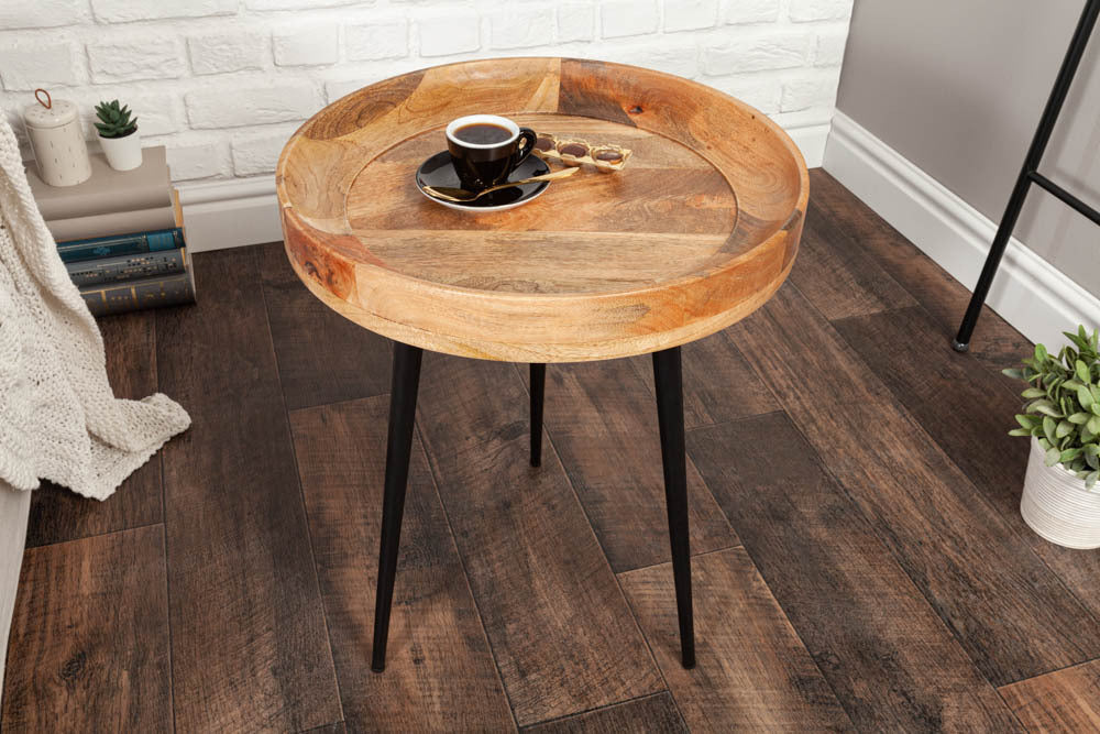 Solid Mango wood Round Nesting Coffee End Tables for Your Living Room