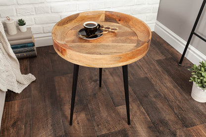 Solid Mango wood Round Nesting Coffee End Tables for Your Living Room