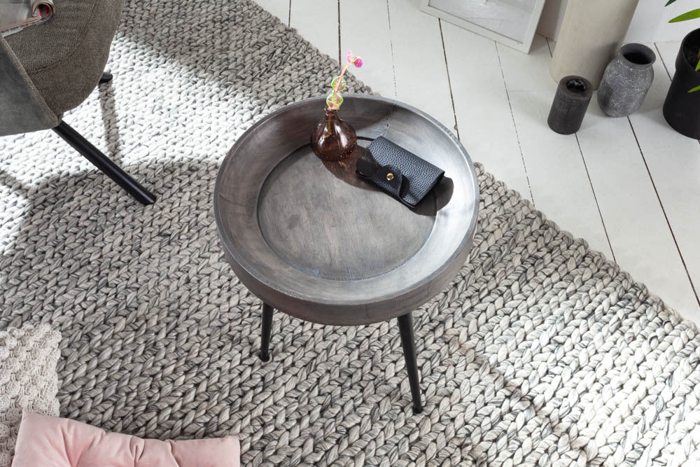 Solid Mango wood Nesting Round End Table For Your Living Room