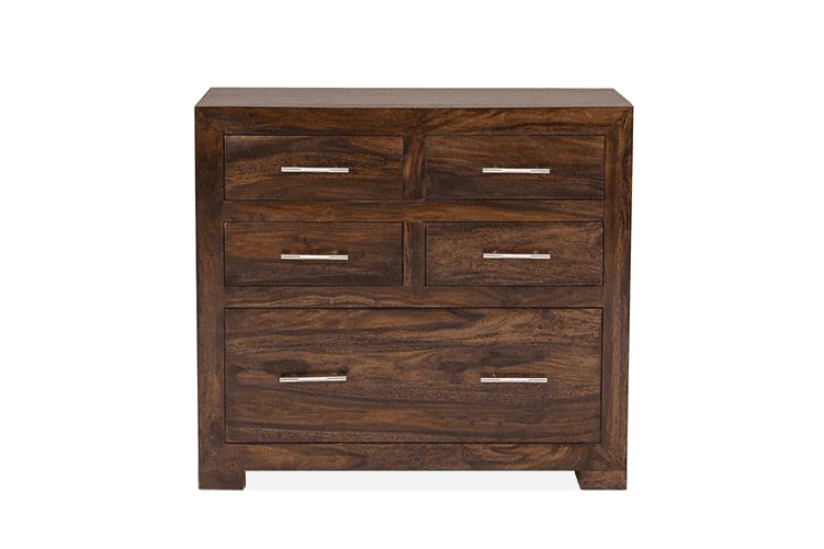 Solid Sheesham Wood Chest Of Drawers For Living Room