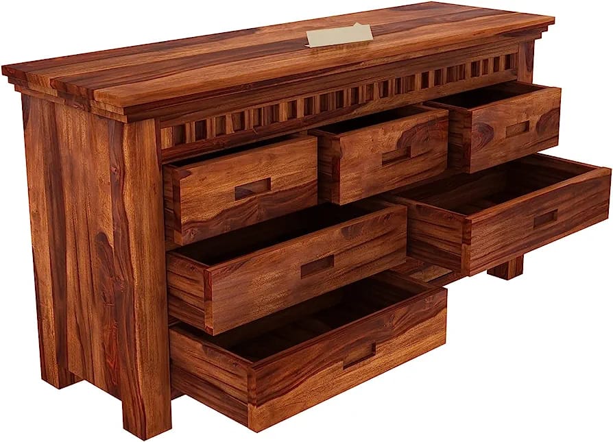 Solid Sheesham Wood Chest Of Drawers For Living Room Furniture