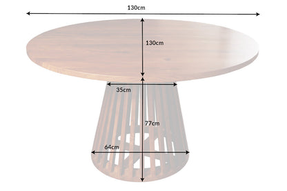 Solid Acacia Wood Dining Table  Natural Finish