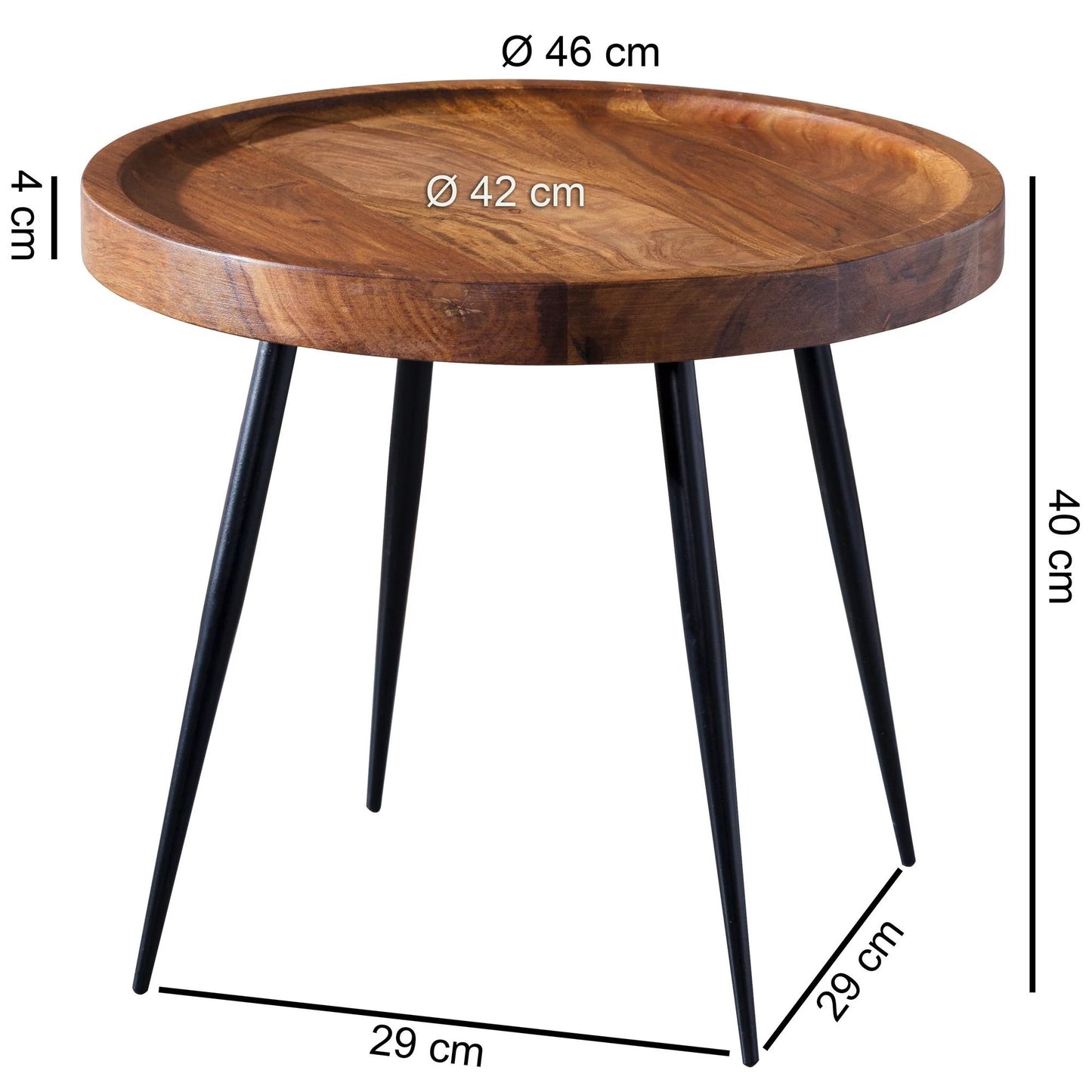 Solid Sheesham Wood Round Nesting table For Living Room Furniture