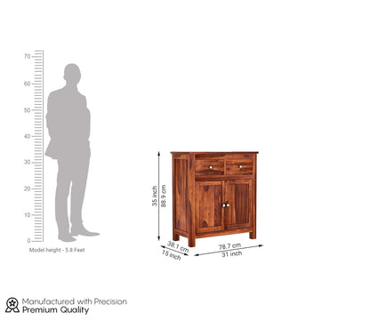 Solid Wooden Sideboard Cabinet 3 Drawrs for Living Room Storage Cabinet Honey Finish