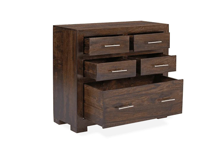 Solid Sheesham Wood Chest Of Drawers For Living Room