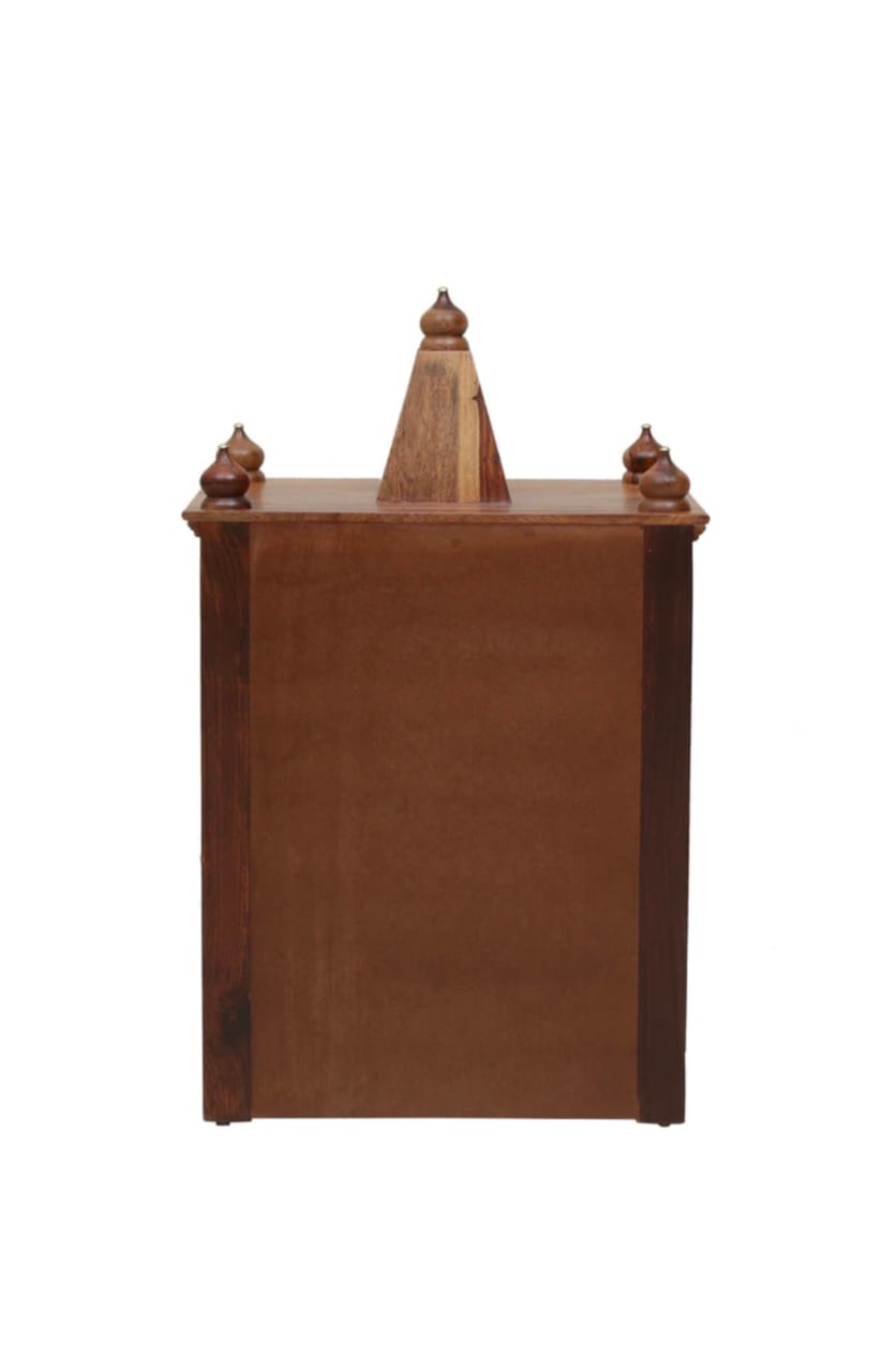 Solid Sheesham Wood Temple with One Drawer for Puja Home For & Office Furniture