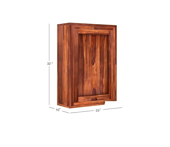 Solid Sheesham Wood Wall Mount Bar Cabinet