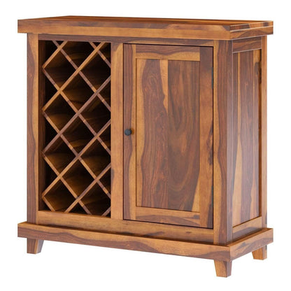 Sheesham Wood Design Bar Cabinet Mini Bar Cabinet for Home in Honey Finish