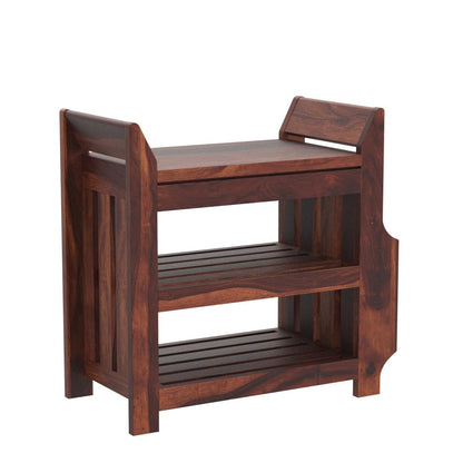 Solid Sheesham Wood Shoe Rack For Living Room