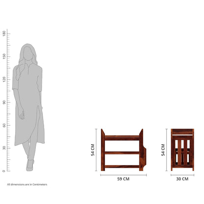 Solid Sheesham Wood Shoe Rack For Living Room