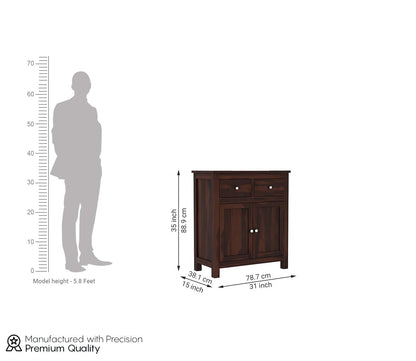 Solid Wooden Sideboard Cabinet 3 Drawrs for Living Room Storage Cabinet Walnut Finish