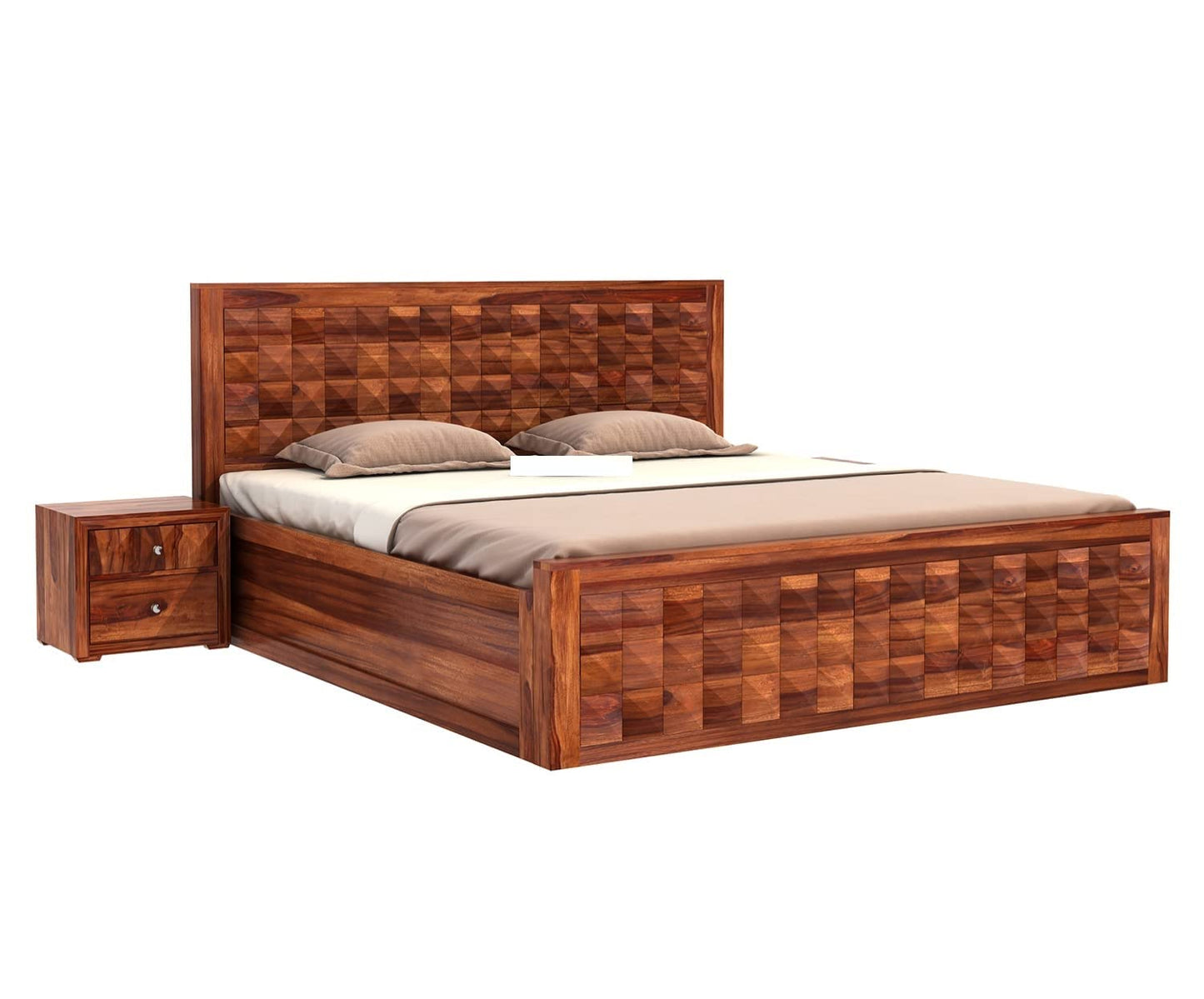 Solid Sheesham Wood King Size Bed for Bedroom Solid Wood Double Bed For Living Room