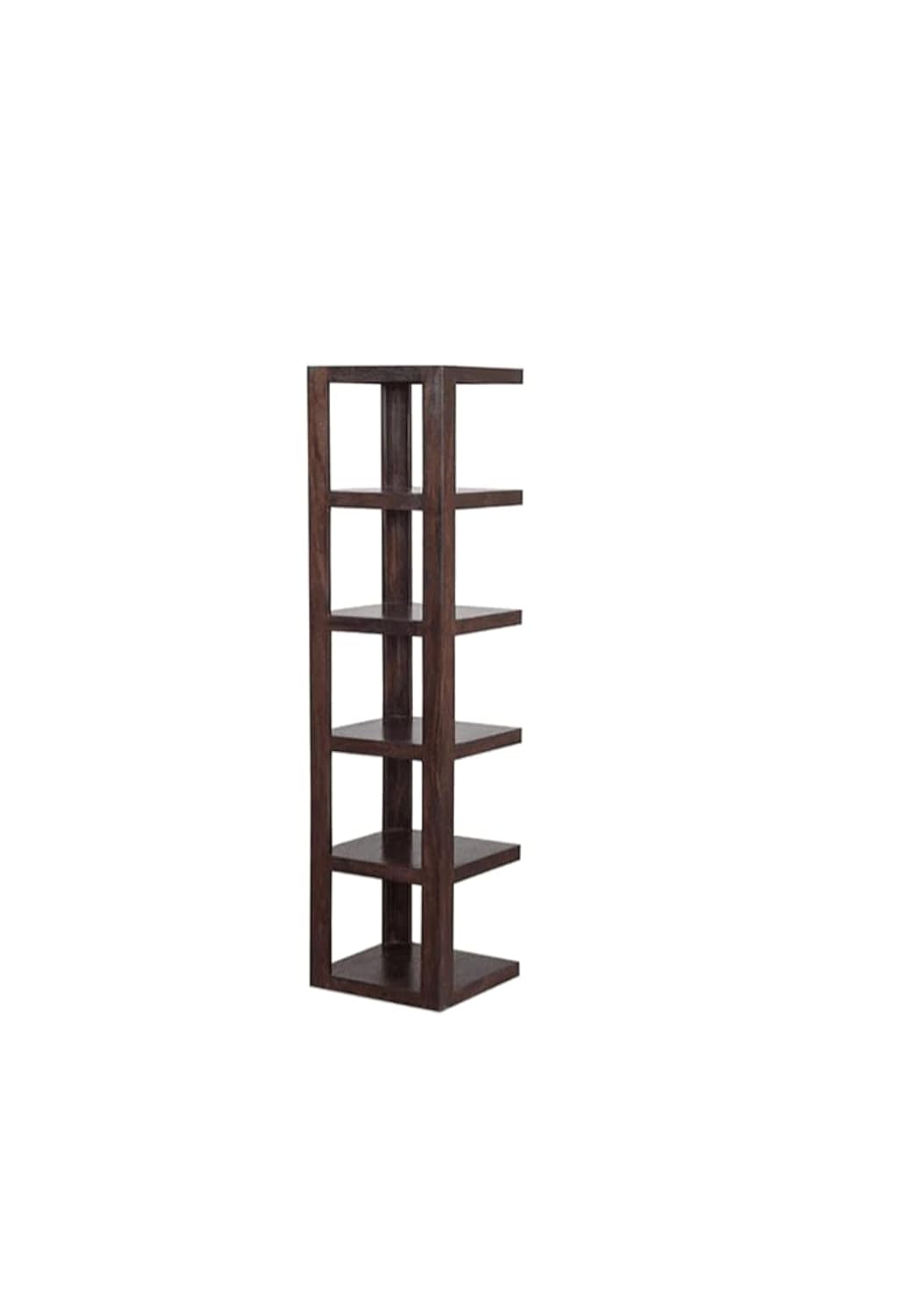 Wooden Corner Bookcase Grand in Home Decor Storage Rack Natural Finish