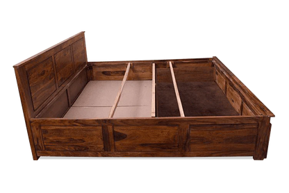 Solid Sheesham Wood King Size Bed With Drawers For Bedroom Room Furniture