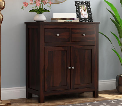 Solid Wooden Sideboard Cabinet 3 Drawrs for Living Room Storage Cabinet Walnut Finish