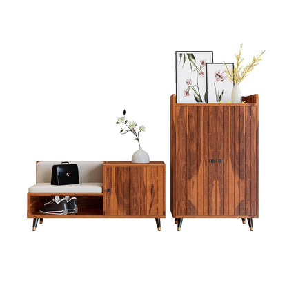 Solid Sheesham Wood Shoe Rank Cabinet for Living Room Furniture