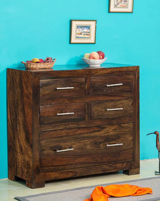 Solid Sheesham Wood Chest Of Drawers For Living Room