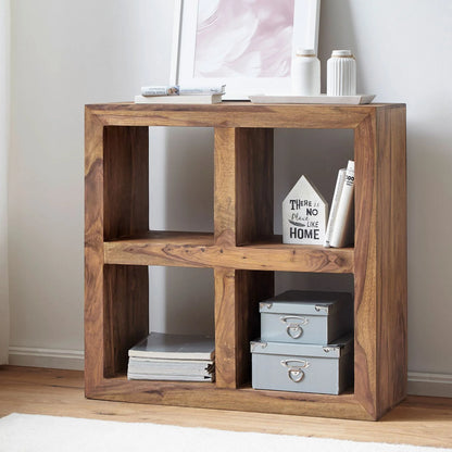 Solid Sheesham Wood Open Bookcase / Bookshelf For Living Room Furniture