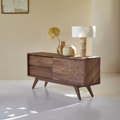 Solid Acacia Wooden Sideboard Cabinet Natural Finish